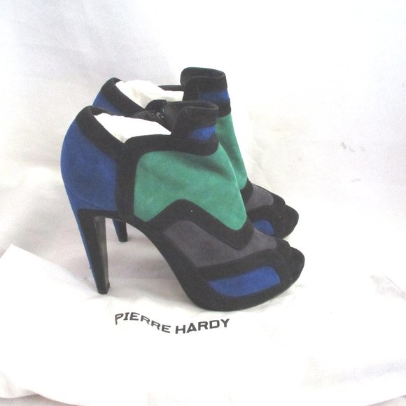 NEW PIERRE HARDY Suede BOOTIE  BOOT Peep Toe - Picture 1 of 7